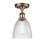 Ballston One Light Semi-Flush Mount in Brushed Brass (405|516-1C-BB-G382)
