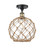 Ballston One Light Semi-Flush Mount in Black Antique Brass (405|516-1C-BAB-G122-10RB)