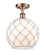 Ballston One Light Semi-Flush Mount in Antique Copper (405|516-1C-AC-G121-10RW)