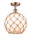 Ballston One Light Semi-Flush Mount in Antique Copper (405|516-1C-AC-G121-10RB)