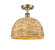 Ballston One Light Semi-Flush Mount in Antique Brass (405|516-1C-AB-RBD-12-NAT)