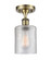 Ballston One Light Semi-Flush Mount in Antique Brass (405|516-1C-AB-G112)