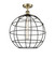 Ballston One Light Semi-Flush Mount in Antique Brass (405|516-1C-AB-CE-16-BK)