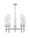 Downtown Urban Five Light Chandelier in Satin Nickel (405|471-5CR-SN-G471-12CL)