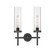 Downtown Urban Two Light Bath Vanity in Weathered Zinc (405|471-2W-WZ-G471-12CL)