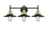 Caden Three Light Bath Vanity in Black Antique Brass (405|447-3W-BAB-M6-BK)
