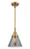 Caden One Light Mini Pendant in Brushed Brass (405|447-1S-BB-G43)