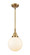 Caden One Light Mini Pendant in Brushed Brass (405|447-1S-BB-G201-8)