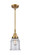 Caden One Light Mini Pendant in Brushed Brass (405|447-1S-BB-G184)