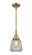 Caden One Light Mini Pendant in Brushed Brass (405|447-1S-BB-G142)