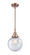 Caden LED Mini Pendant in Antique Copper (405|447-1S-AC-G204-8-LED)