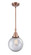 Caden One Light Mini Pendant in Antique Copper (405|447-1S-AC-G202-8)