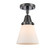 Caden One Light Semi-Flush Mount in Matte Black (405|447-1C-BK-G61)