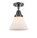 Caden LED Semi-Flush Mount in Matte Black (405|447-1C-BK-G41-LED)