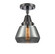 Caden One Light Semi-Flush Mount in Matte Black (405|447-1C-BK-G173)