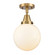 Caden One Light Semi-Flush Mount in Brushed Brass (405|447-1C-BB-G201-8)