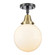 Caden One Light Semi-Flush Mount in Black Antique Brass (405|447-1C-BAB-G201-8)