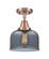 Caden One Light Semi-Flush Mount in Antique Copper (405|447-1C-AC-G73)