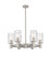 Downtown Urban Six Light Chandelier in Satin Nickel (405|434-6CR-SN-G434-7DE)