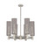 Downtown Urban Six Light Chandelier in Satin Nickel (405|434-6CR-SN-G434-12WH)