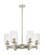 Downtown Urban Six Light Chandelier in Polished Nickel (405|434-6CR-PN-G434-7CL)