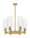 Downtown Urban Six Light Chandelier in Brushed Brass (405|434-6CR-BB-G434-12DE)