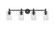 Downtown Urban Four Light Bath Vanity in Matte Black (405|434-4W-BK-G434-7DE)