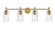 Downtown Urban Four Light Bath Vanity in Brushed Brass (405|434-4W-BB-G434-7SDY)