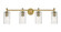 Downtown Urban Four Light Bath Vanity in Brushed Brass (405|434-4W-BB-G434-7DE)