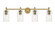 Downtown Urban Four Light Bath Vanity in Brushed Brass (405|434-4W-BB-G434-7CL)