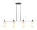 Downtown Urban Four Light Island Pendant in Matte Black (405|434-4I-BK-G434-7WH)