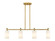 Downtown Urban Four Light Island Pendant in Brushed Brass (405|434-4I-BB-G434-7WH)