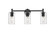 Downtown Urban Three Light Bath Vanity in Matte Black (405|434-3W-BK-G434-7SDY)