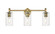 Downtown Urban Three Light Bath Vanity in Brushed Brass (405|434-3W-BB-G434-7CL)