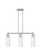 Downtown Urban Three Light Island Pendant in Satin Nickel (405|434-3I-SN-G434-12CL)