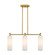 Downtown Urban Three Light Island Pendant in Brushed Brass (405|434-3I-BB-G434-12WH)
