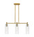 Downtown Urban Three Light Island Pendant in Brushed Brass (405|434-3I-BB-G434-12SDY)