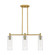 Downtown Urban Three Light Island Pendant in Brushed Brass (405|434-3I-BB-G434-12CL)