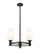 Downtown Urban Three Light Pendant in Matte Black (405|434-3CR-BK-G434-7WH)
