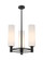 Downtown Urban Three Light Pendant in Matte Black (405|434-3CR-BK-G434-12WH)
