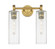 Downtown Urban Two Light Bath Vanity in Brushed Brass (405|434-2W-BB-G434-12CL)