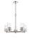 Downtown Urban Five Light Chandelier in Polished Nickel (405|428-5CR-PN-G428-7CL)