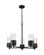 Downtown Urban Five Light Chandelier in Matte Black (405|428-5CR-BK-G428-7CL)
