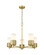 Downtown Urban Five Light Chandelier in Brushed Brass (405|428-5CR-BB-G428-7WH)