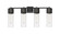 Downtown Urban Four Light Bath Vanity in Matte Black (405|428-4W-BK-G428-12SDY)