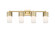 Downtown Urban Four Light Bath Vanity in Brushed Brass (405|428-4W-BB-G428-7WH)