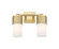 Downtown Urban Two Light Bath Vanity in Brushed Brass (405|428-2W-BB-G428-7WH)