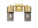 Downtown Urban Two Light Bath Vanity in Brushed Brass (405|428-2W-BB-G428-7SM)
