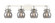 Downtown Urban Four Light Bath Vanity in Polished Nickel (405|423-4W-PN-G410-6SM)