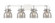 Downtown Urban Four Light Bath Vanity in Polished Chrome (405|423-4W-PC-G412-6SM)